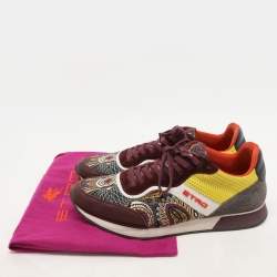 Pre Owned Etro Multicolor Fabric and Leather Low Top Sneakers Size 42