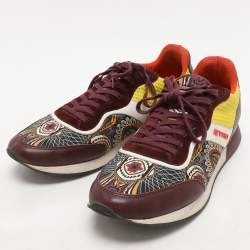 Pre Owned Etro Multicolor Fabric and Leather Low Top Sneakers Size 42