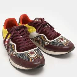 Pre Owned Etro Multicolor Fabric and Leather Low Top Sneakers Size 42