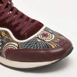 Pre Owned Etro Multicolor Fabric and Leather Low Top Sneakers Size 42