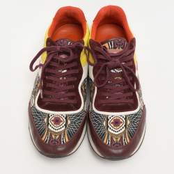 Pre Owned Etro Multicolor Fabric and Leather Low Top Sneakers Size 42