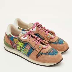 مملوكة مسبقًا إيترو حذاء رياضي منخفض بأربطة مقاس 42 قماش ومخمل بنقشة بيزلي متعددة الألوان