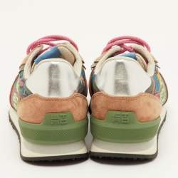 مملوكة مسبقًا إيترو حذاء رياضي منخفض بأربطة مقاس 42 قماش ومخمل بنقشة بيزلي متعددة الألوان