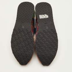 مملوكة مسبقًا إيترو حذاء رياضي منخفض بأربطة مقاس 42 قماش ومخمل بنقشة بيزلي متعددة الألوان