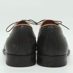 Pre Owned Etro Size 42.5 Dark Brown/Black Leather Oxfords