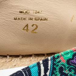 Pre Owned Etro Multicolor Printed Canvas Flat Espadrilles Size 42