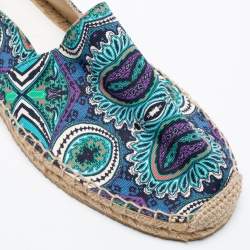 Pre Owned Etro Multicolor Printed Canvas Flat Espadrilles Size 42
