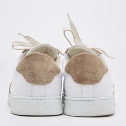 Pre Owned Etro White/Beige Leather and Suede Low Top Sneakers Size 44