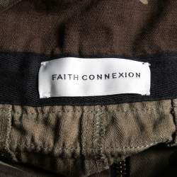 Faith Connexion Camouflage Printed Cotton Rolled Up Cuffs Shorts S