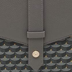 Fauré Le Page Grey Coated Canvas and Leather Express Envelope Clutch