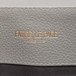 Fauré Le Page Grey Coated Canvas and Leather Express Envelope Clutch