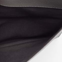 Fauré Le Page Grey Coated Canvas and Leather Express Envelope Clutch