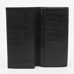 Pre Owned Faure Le Page Black Coated Canvas Bifold Long Wallet