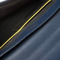 Faure Le Page Blue Coated Canvas and Leather Express 36 Messenger Bag