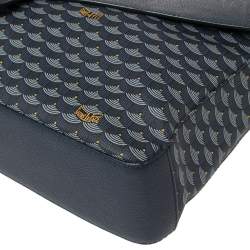 Faure Le Page Blue Coated Canvas and Leather Express 36 Messenger Bag