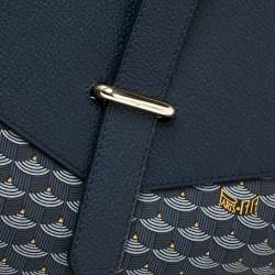 Faure Le Page Blue Coated Canvas and Leather Express 36 Messenger Bag