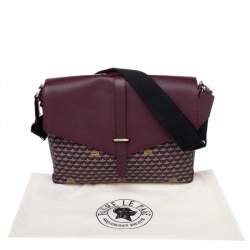 Faure Le Page Burgundy Coated Canvas And Leather Express 36 Messenger Bag