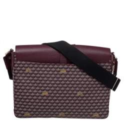 Faure Le Page Burgundy Coated Canvas And Leather Express 36 Messenger Bag