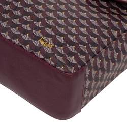 Faure Le Page Burgundy Coated Canvas And Leather Express 36 Messenger Bag