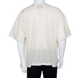 Fear of God Fifth Collection Cream Perforated Knit Oversized T Shirt S 