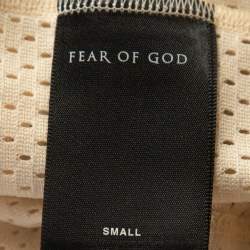 Fear of God Fifth Collection Cream Perforated Knit Oversized T Shirt S 