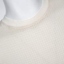 Fear of God Fifth Collection Cream Perforated Knit Oversized T Shirt S 