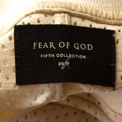 Fear of God Fifth Collection Cream Perforated Knit Oversized T Shirt S 