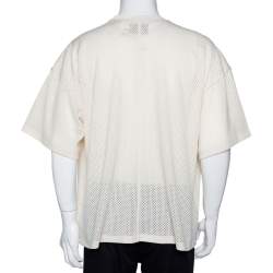 Fear of God Fifth Collection Cream Perforated Knit Oversized T Shirt S 