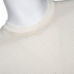 Fear of God Fifth Collection Cream Perforated Knit Oversized T Shirt S 