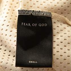 Fear of God Fifth Collection Cream Perforated Knit Oversized T Shirt S 