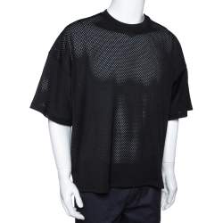 Fear of God Fifth Collection Black Perforated Knit Oversized T Shirt S 