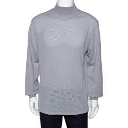 Fear of God Fifth Collection Grey Perforated Knit Long Sleeve T Shirt S