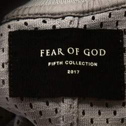 Fear of God Fifth Collection Grey Perforated Knit Long Sleeve T Shirt M