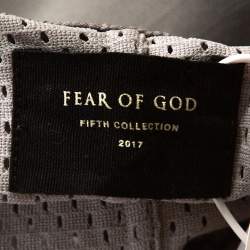 Fear of God Fifth Collection Grey Perforated Knit Long Sleeve T Shirt S