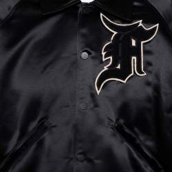 Fear of God Fifth Collection Black Satin Manuel Applique Detail Bomber Jacket S