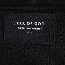 Fear of God Fifth Collection Black Satin Manuel Applique Detail Bomber Jacket S