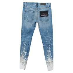 Pre Owned Fear of God Blue Denim Zip Detail Painters Selvedge Jeans S