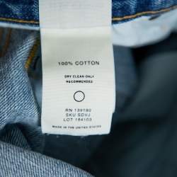 Pre Owned Fear of God Blue Denim Zip Detail Painters Selvedge Jeans S
