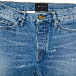 Pre Owned Fear of God Blue Denim Zip Detail Painters Selvedge Jeans S