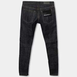 Fear of God Navy Blue Denim Zipped Hem Slim Fit Jeans M