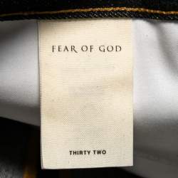 Fear of God Navy Blue Denim Zipped Hem Slim Fit Jeans M