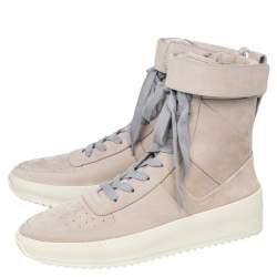Fear Of God Beige Nubuck Leather Military High Top Sneakers Size 41