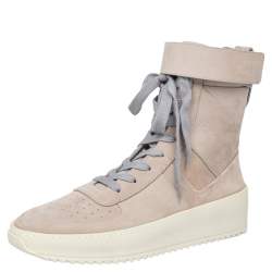 Fear Of God Beige Nubuck Leather Military High Top Sneakers Size 41