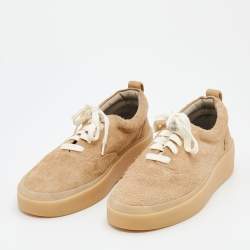 Fear of God Beige Suede Low Top Platform Sneakers Size 44