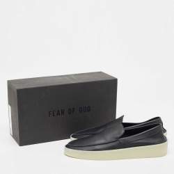 Fear of God Black Leather Slip On Sneakers Size 46