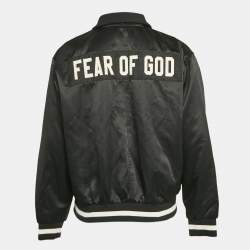 Fear of God Black Nylon Logo Patchwork Jacket M