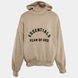 Fear of God Essentials Beige Cotton Hood Detail Oversized Sweatshirt L