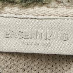 Fear of God Essentials Green Camouflage Print Fleece Zip-Up Jacket XS