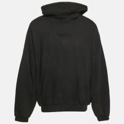 Fear of God Essentials Black Logo Print Cotton Hoodie L