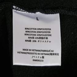 Fear of God Essentials Black Logo Print Cotton Hoodie L